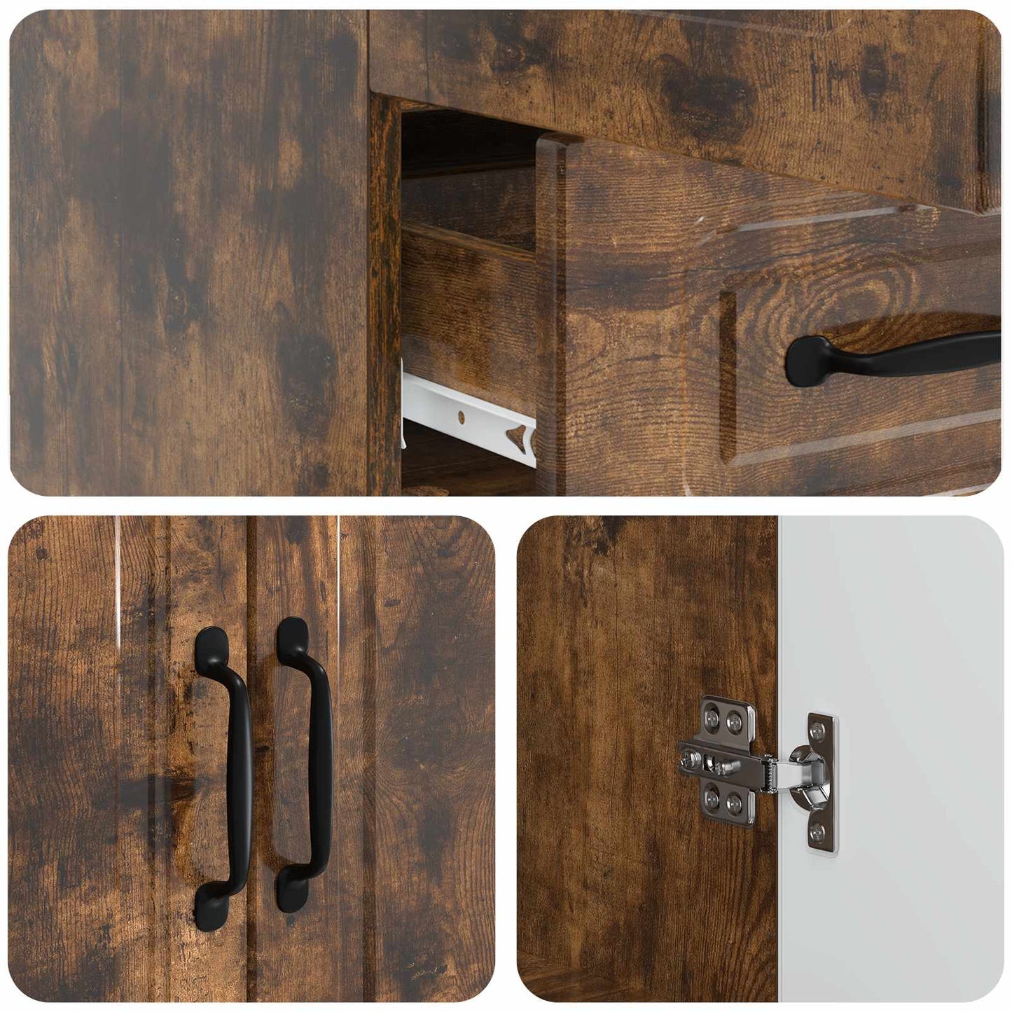 Sideboard Smoked Oak 66 x 34.5 x 92 cm Engineered Wood