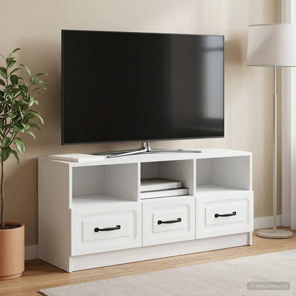 TV Cabinet with Drawer White 102 x 34.5 x 47 cm Engineered Wood