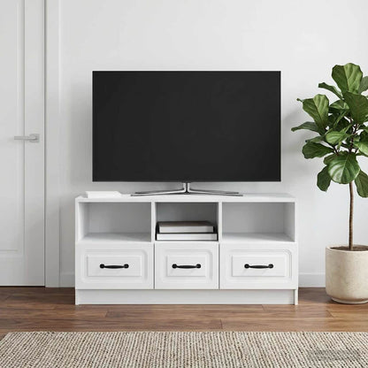 TV Cabinet with Drawer White 102 x 34.5 x 47 cm Engineered Wood