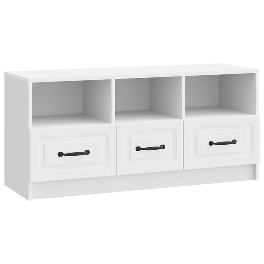 TV Cabinet with Drawer White 102 x 34.5 x 47 cm Engineered Wood