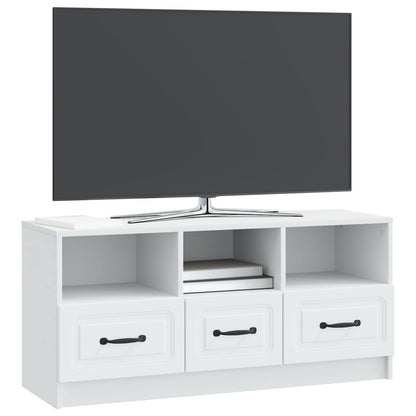 TV Cabinet with Drawer White 102 x 34.5 x 47 cm Engineered Wood