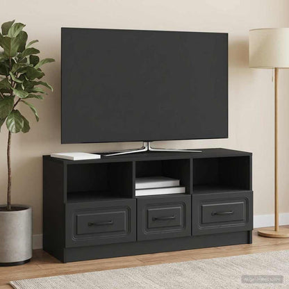 TV Cabinet with Drawer Black 102 x 34.5 x 47 cm Engineered Wood
