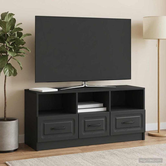 TV Cabinet with Drawer Black 102 x 34.5 x 47 cm Engineered Wood
