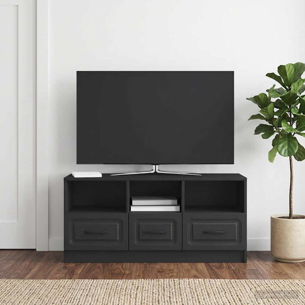TV Cabinet with Drawer Black 102 x 34.5 x 47 cm Engineered Wood