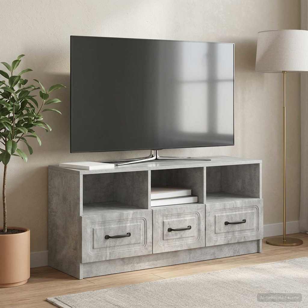 TV Cabinet Concrete Grey 102 x 34.5 x 47 cm Engineered Wood