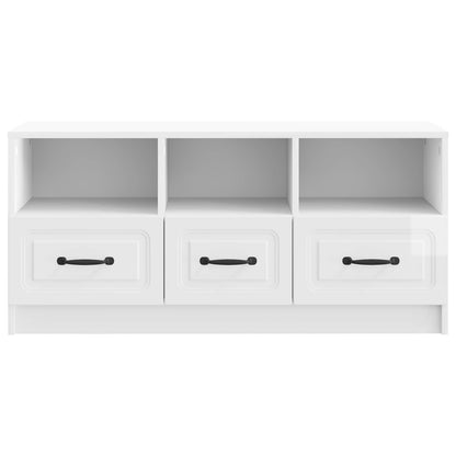TV Cabinet High Gloss White 102 x 34.5 x 47 cm Engineered Wood