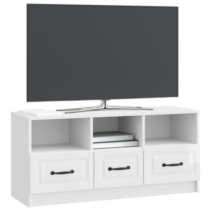 TV Cabinet High Gloss White 102 x 34.5 x 47 cm Engineered Wood