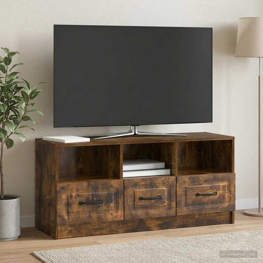 TV Cabinet Smoked Oak 102 x 34.5 x 47 cm Engineered Wood