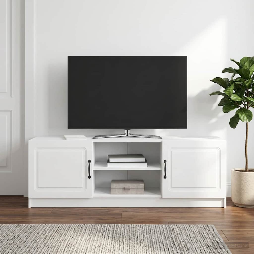 TV Cabinet High Gloss White 150 x 31 x 47 cm Engineered Wood