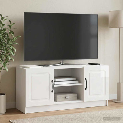 TV Cabinet High Gloss White 102 x 34.5 x 47 cm Engineered Wood