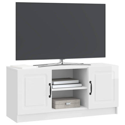 TV Cabinet High Gloss White 102 x 34.5 x 47 cm Engineered Wood