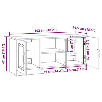 TV Cabinet Smoked Oak 102 x 34.5 x 47 cm Engineered Wood