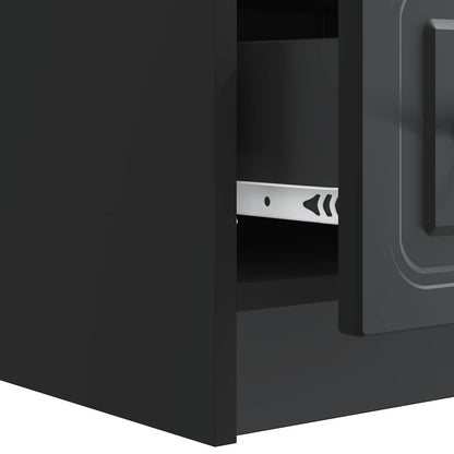 TV Cabinet with Drawer Black 147 x 34.5 x 27 cm Engineered Wood