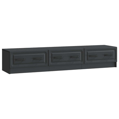 TV Cabinet with Drawer Black 147 x 34.5 x 27 cm Engineered Wood