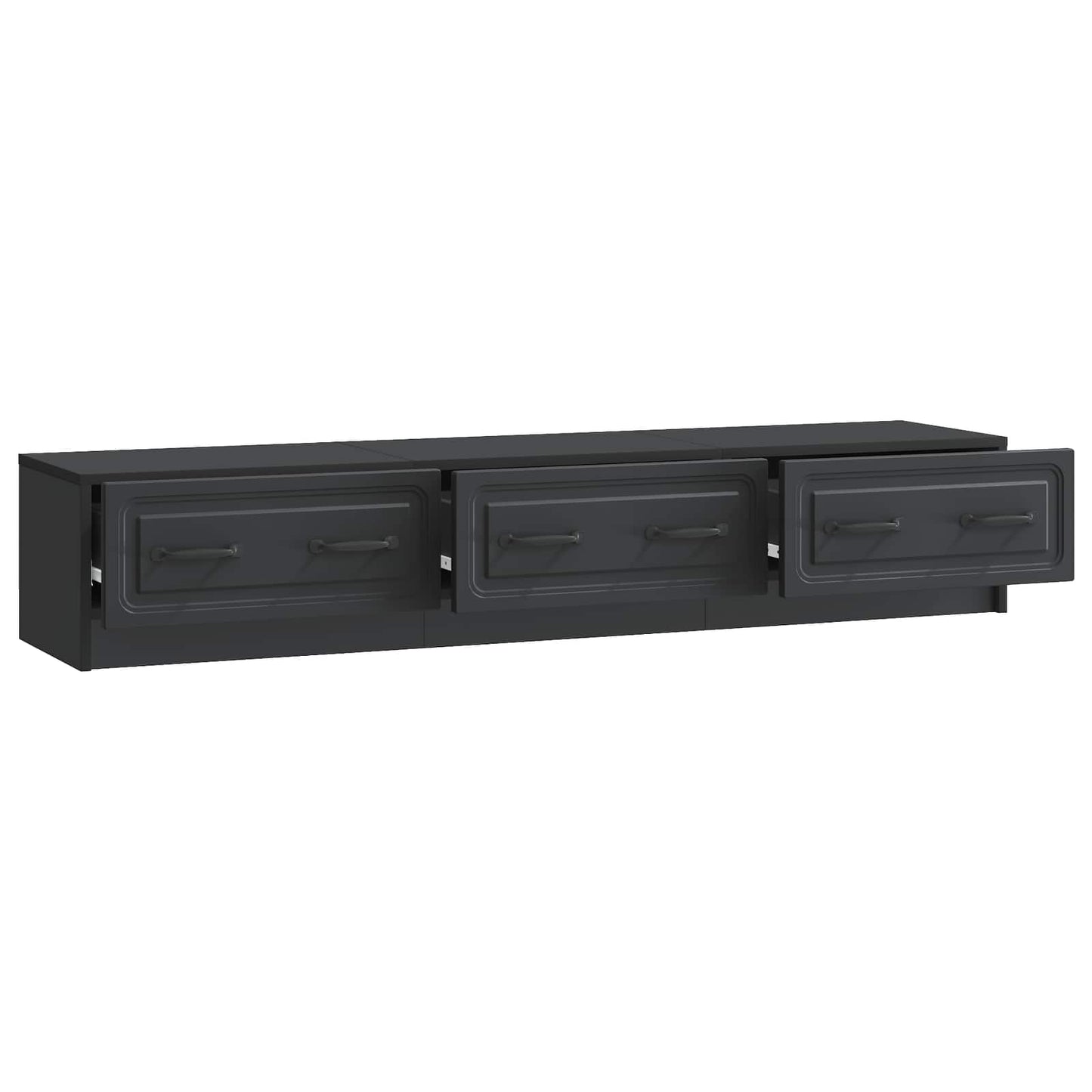 TV Cabinet with Drawer Black 147 x 34.5 x 27 cm Engineered Wood