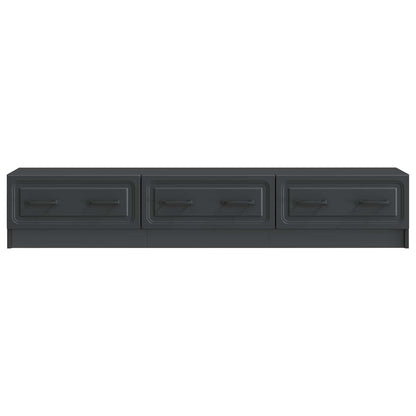 TV Cabinet with Drawer Black 147 x 34.5 x 27 cm Engineered Wood