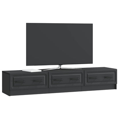 TV Cabinet with Drawer Black 147 x 34.5 x 27 cm Engineered Wood