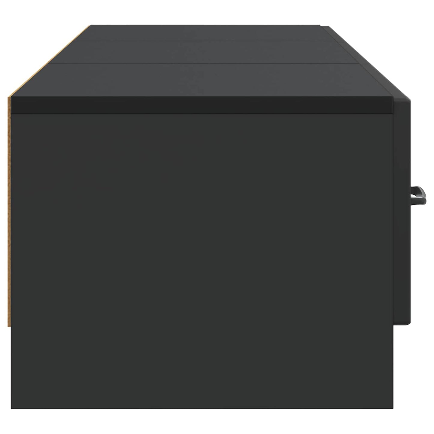 TV Cabinet with Drawer Black 147 x 34.5 x 27 cm Engineered Wood