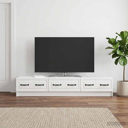 TV Cabinet High Gloss White 147 x 34.5 x 27 cm Engineered Wood