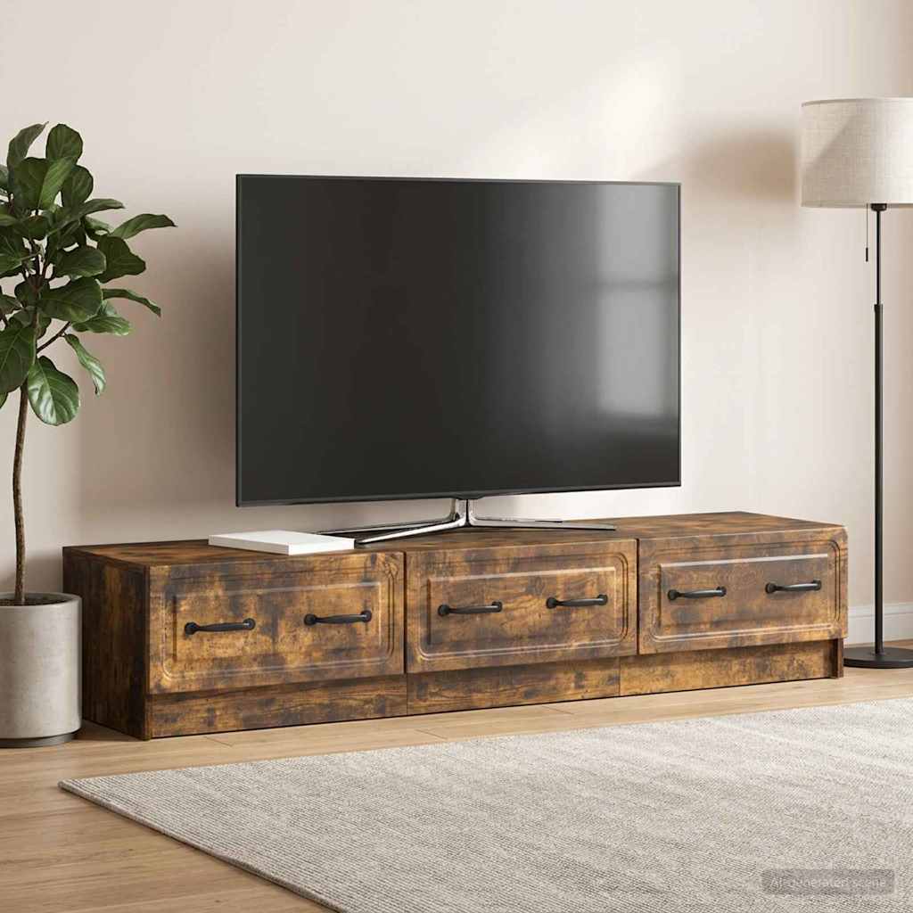 TV Cabinet Smoked Oak 147 x 34.5 x 27 cm Engineered Wood