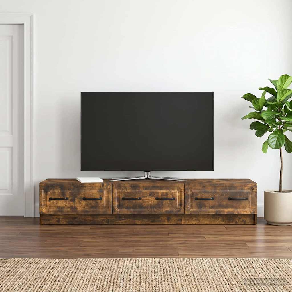 TV Cabinet Smoked Oak 147 x 34.5 x 27 cm Engineered Wood