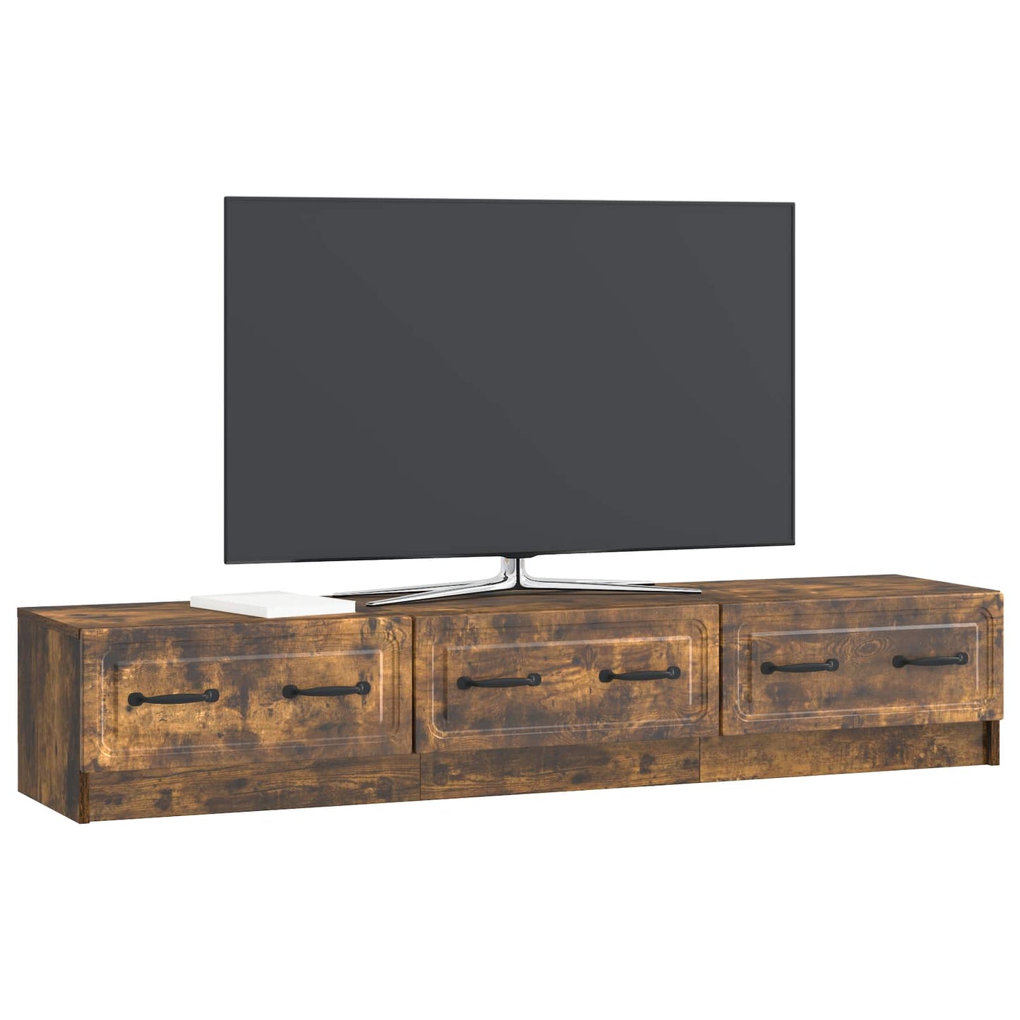 TV Cabinet Smoked Oak 147 x 34.5 x 27 cm Engineered Wood