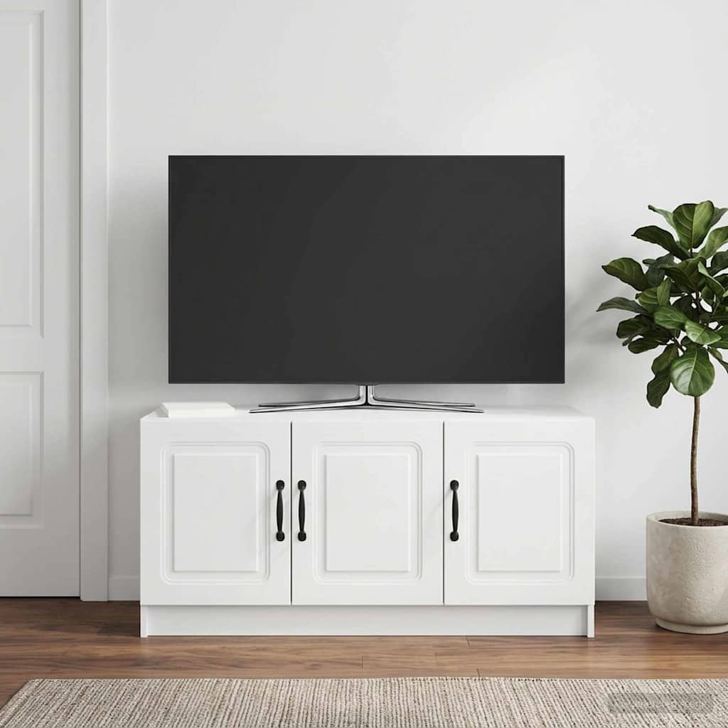 TV Cabinet High Gloss White 99 x 34.5 x 47 cm Engineered Wood