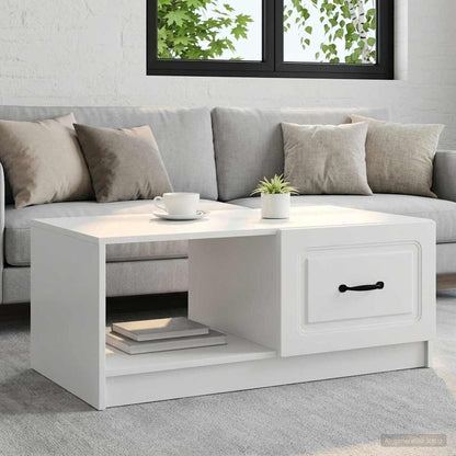 Coffee Table White 90 x 50 x 37 cm Engineered Wood