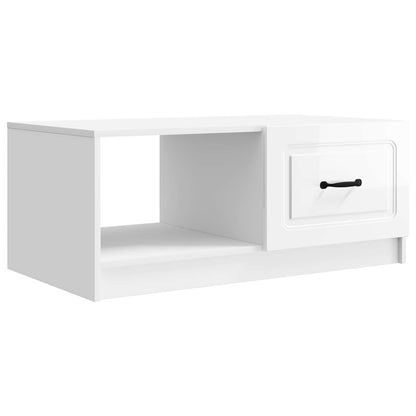 Coffee Table High Gloss White 90 x 50 x 37 cm Engineered Wood