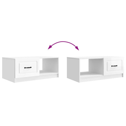 Coffee Table High Gloss White 90 x 50 x 37 cm Engineered Wood
