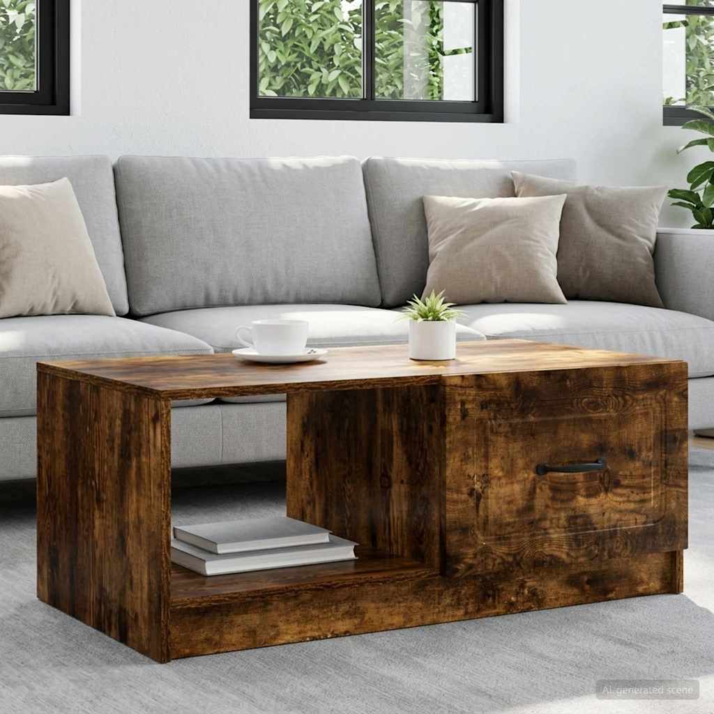 Coffee Table Smoked Oak 90 x 50 x 37 cm Engineered Wood