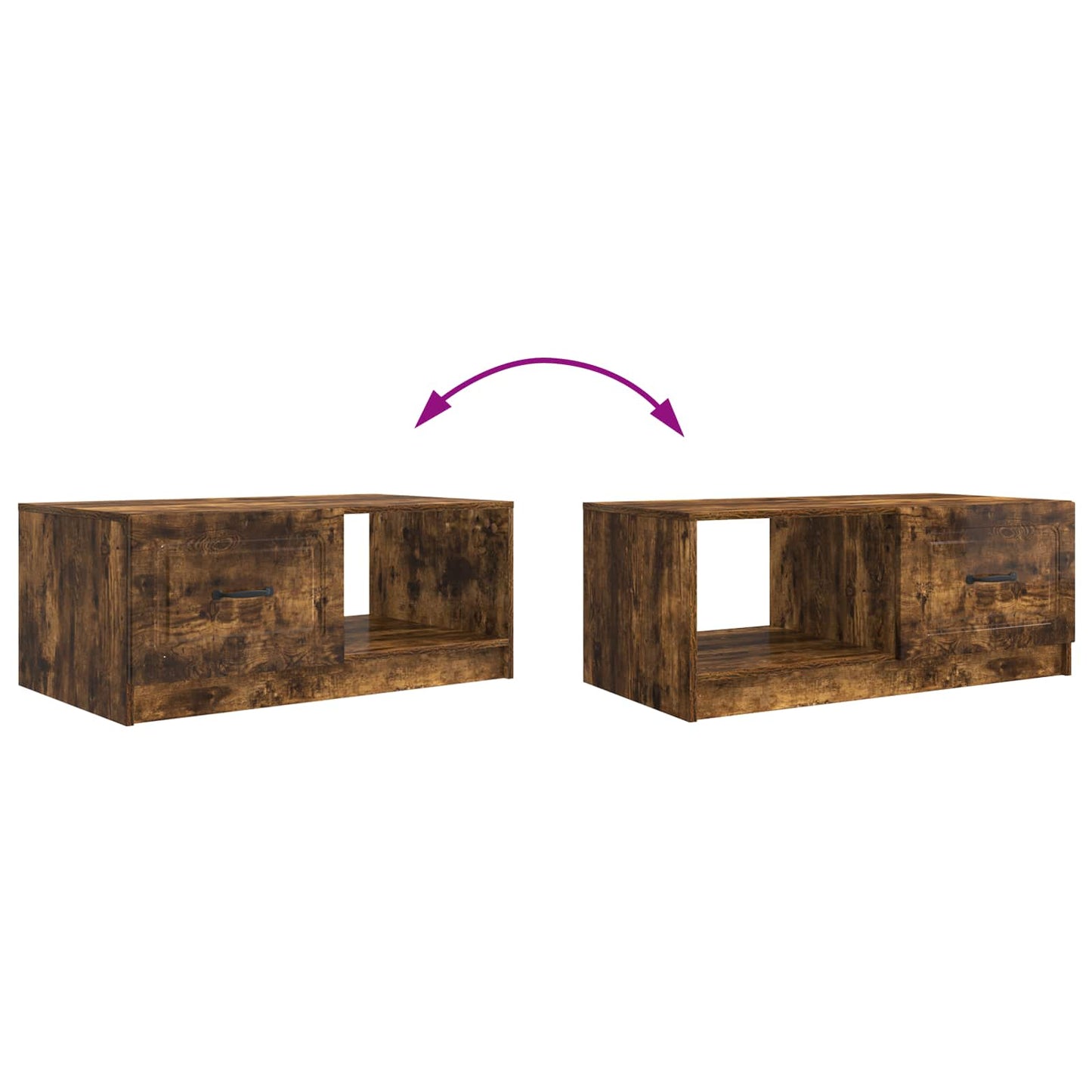 Coffee Table Smoked Oak 90 x 50 x 37 cm Engineered Wood