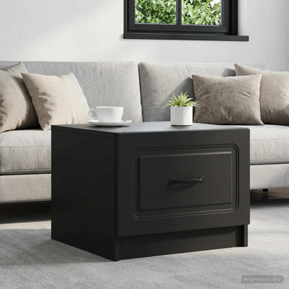 Coffee Table with Drawer Black 49 x 50 x 37 cm Engineered Wood