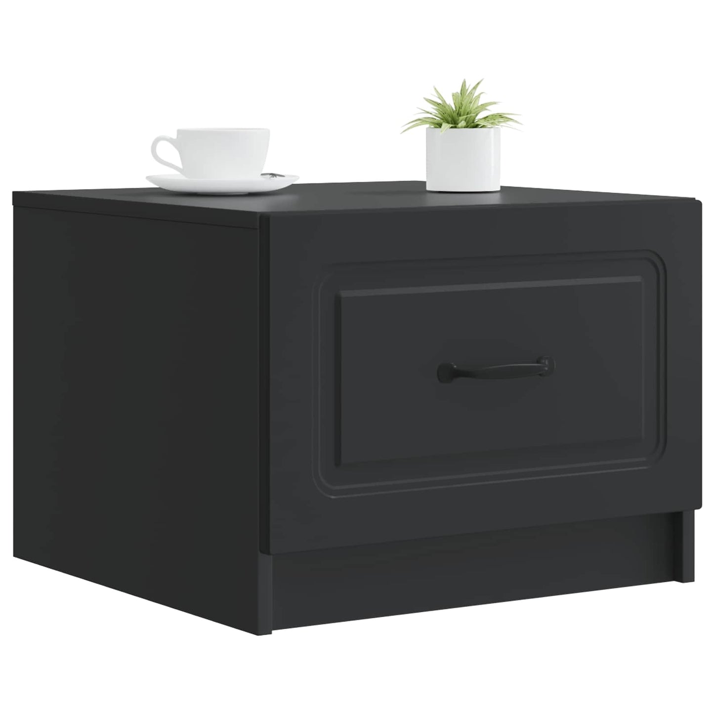 Coffee Table with Drawer Black 49 x 50 x 37 cm Engineered Wood