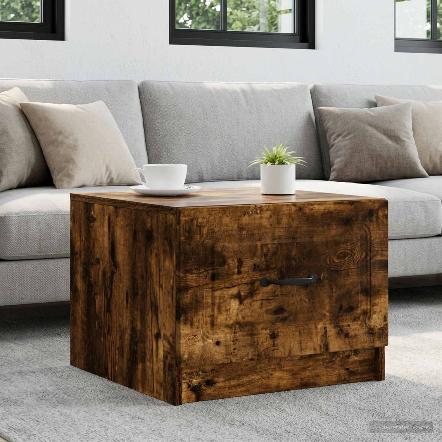 Coffee Table Smoked Oak 49 x 50 x 37 cm Engineered Wood