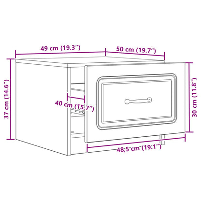 Coffee Table Grey Sonoma 49 x 50 x 37 cm Engineered Wood