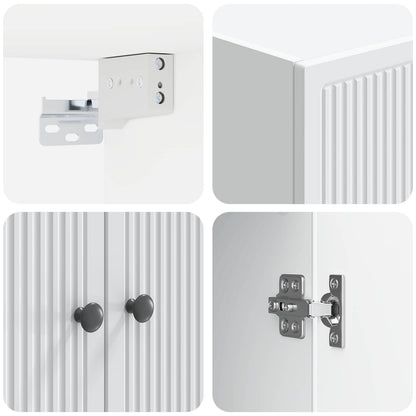 Wall-Mounted Cabinet White 66 x 34.5 x 90 cm Engineered Wood