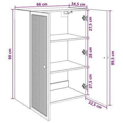 Wall-Mounted Cabinet White 66 x 34.5 x 90 cm Engineered Wood