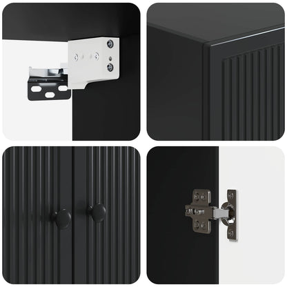 Wall-Mounted Cabinet Black 66 x 34.5 x 90 cm Engineered Wood