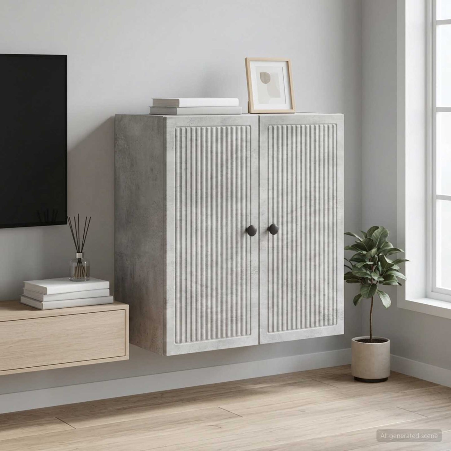 Wall-Mounted Cabinet Concrete Grey 59 x 31 x 60 cm
