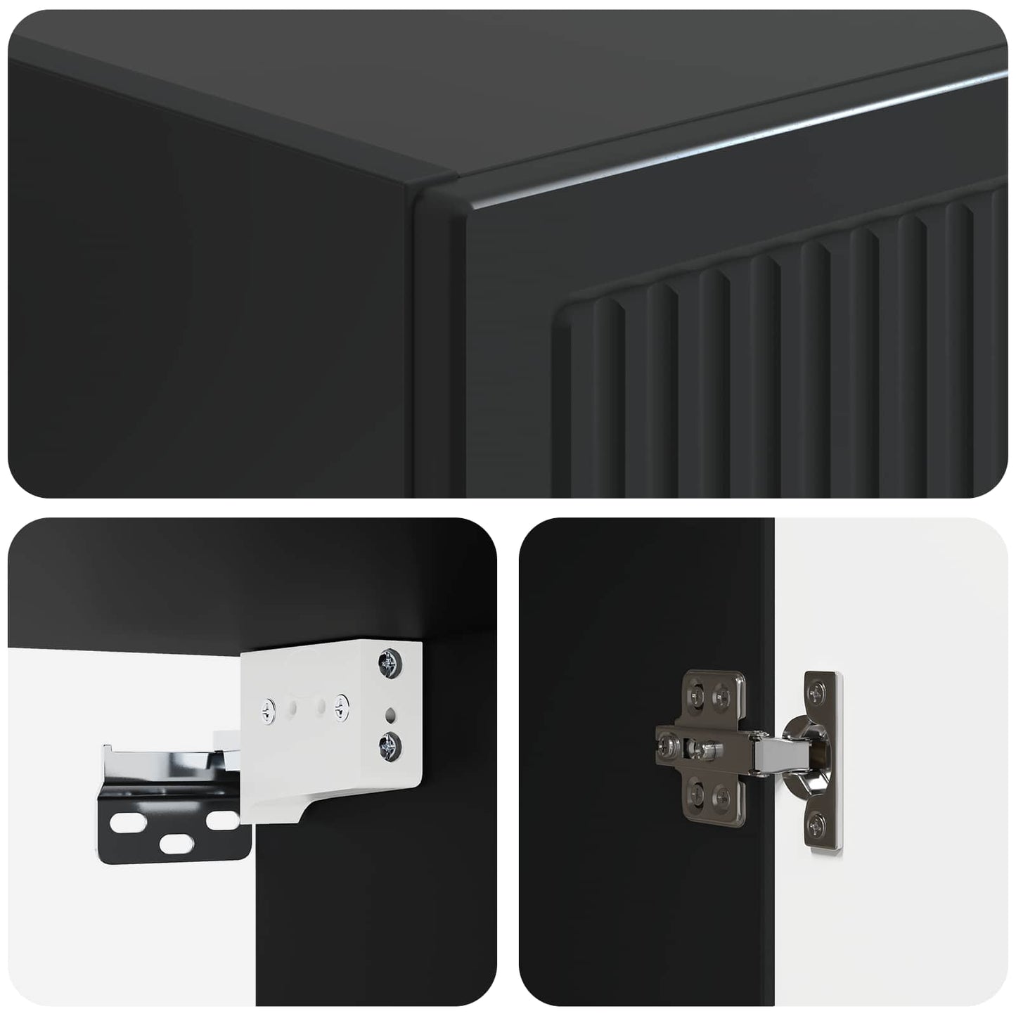 Wall-Mounted Cabinet Black 33 x 34.5 x 90 cm Engineered Wood