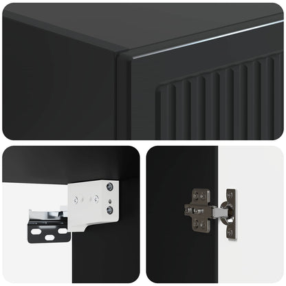 Wall-Mounted Cabinet Black 33 x 34.5 x 90 cm Engineered Wood