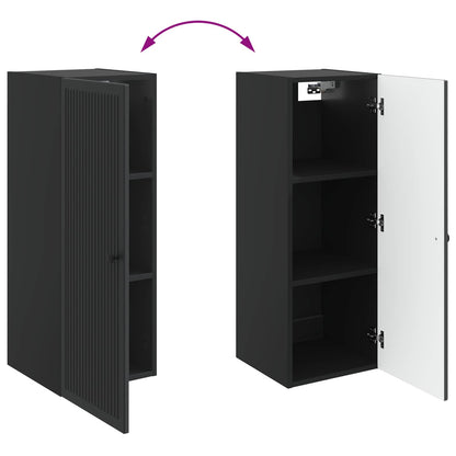 Wall-Mounted Cabinet Black 33 x 34.5 x 90 cm Engineered Wood