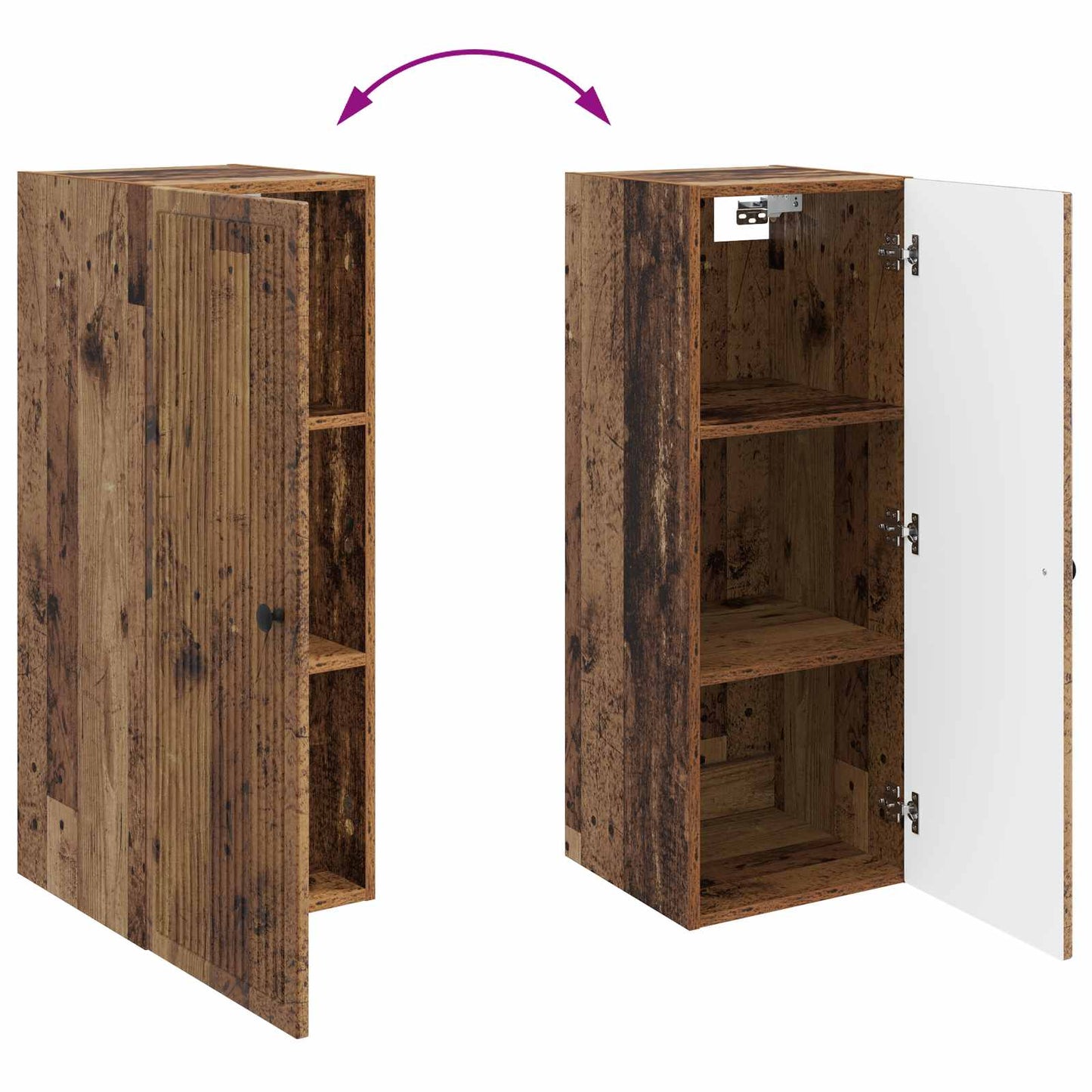 Wall-Mounted Cabinet Old Wood 33 x 34.5 x 90 cm Engineered Wood