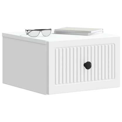 Wall-Mounted Bedside Cabinet White 33 x 34.5 x 20 cm