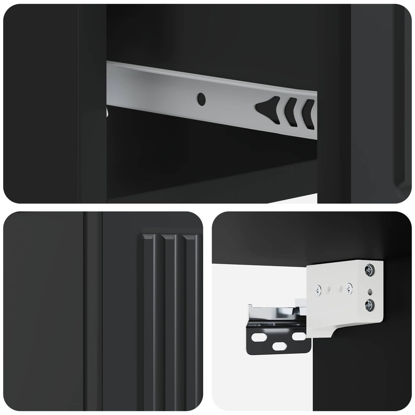 Wall-Mounted Bedside Cabinet 2 pcs Black 33 x 34.5 x 20 cm