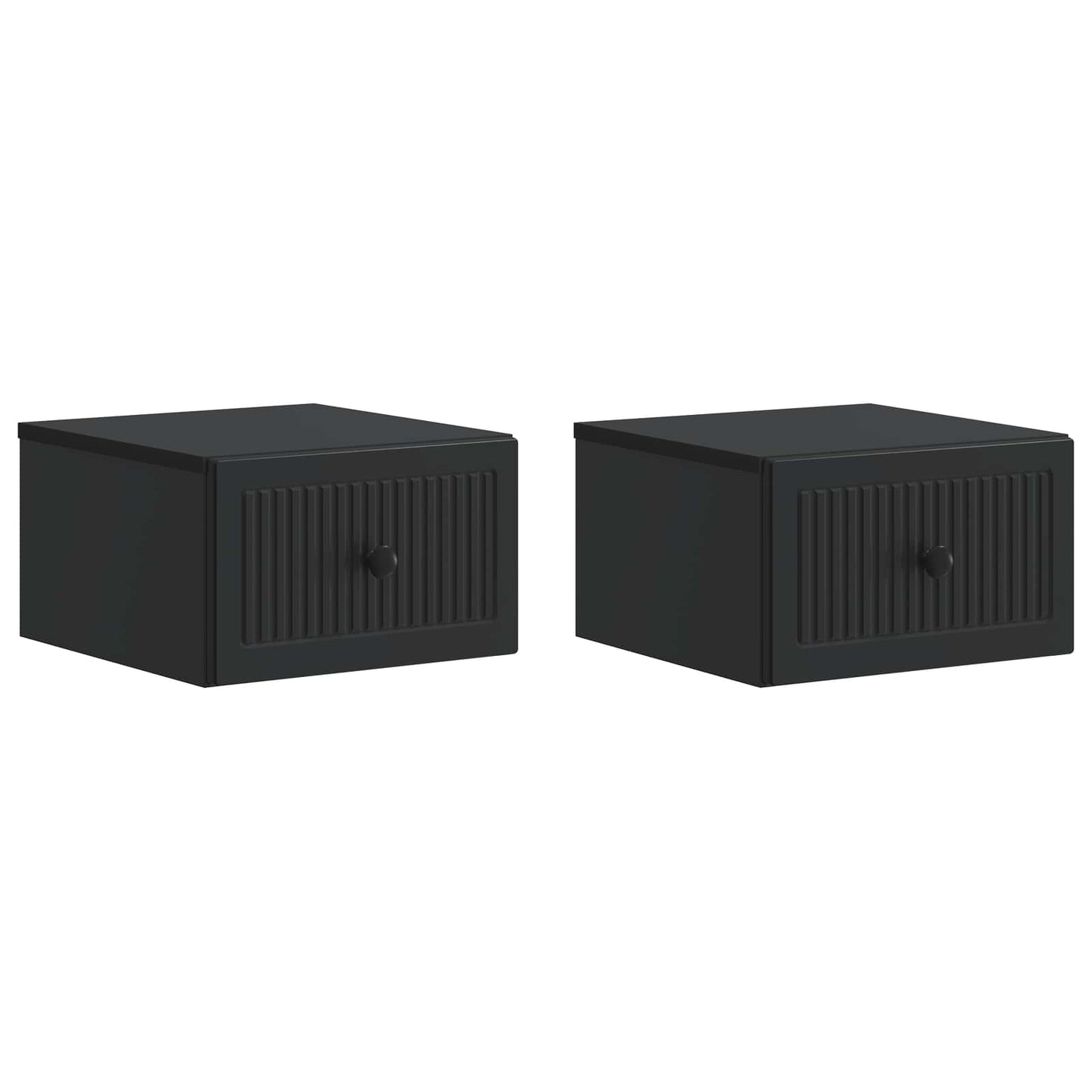 Wall-Mounted Bedside Cabinet 2 pcs Black 33 x 34.5 x 20 cm