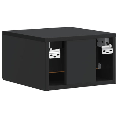 Wall-Mounted Bedside Cabinet 2 pcs Black 33 x 34.5 x 20 cm