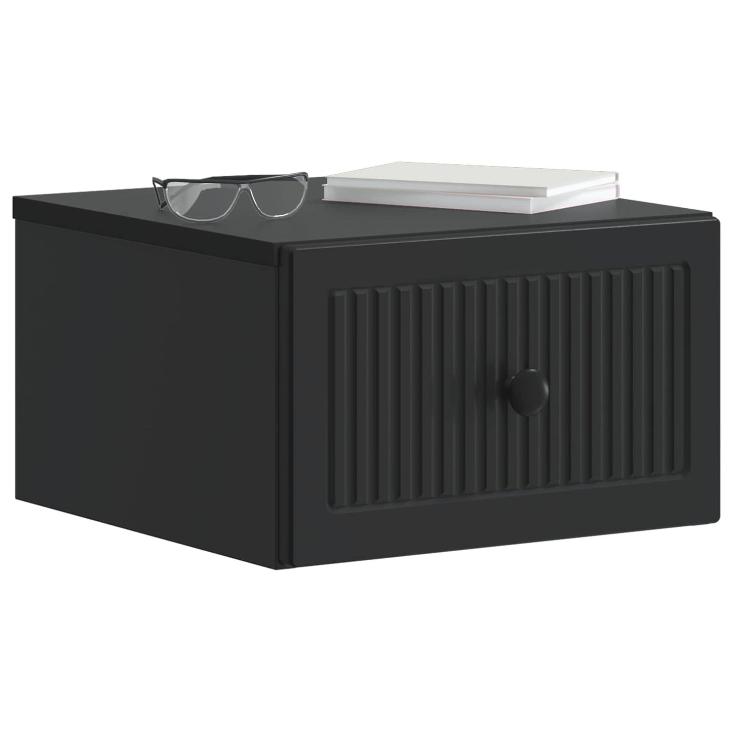 Wall-Mounted Bedside Cabinet 2 pcs Black 33 x 34.5 x 20 cm