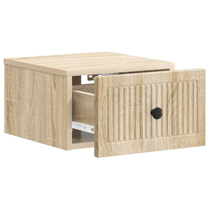 Wall-Mounted Bedside Cabinet 2 pcs Sonoma Oak 33 x 34.5 x 20 cm
